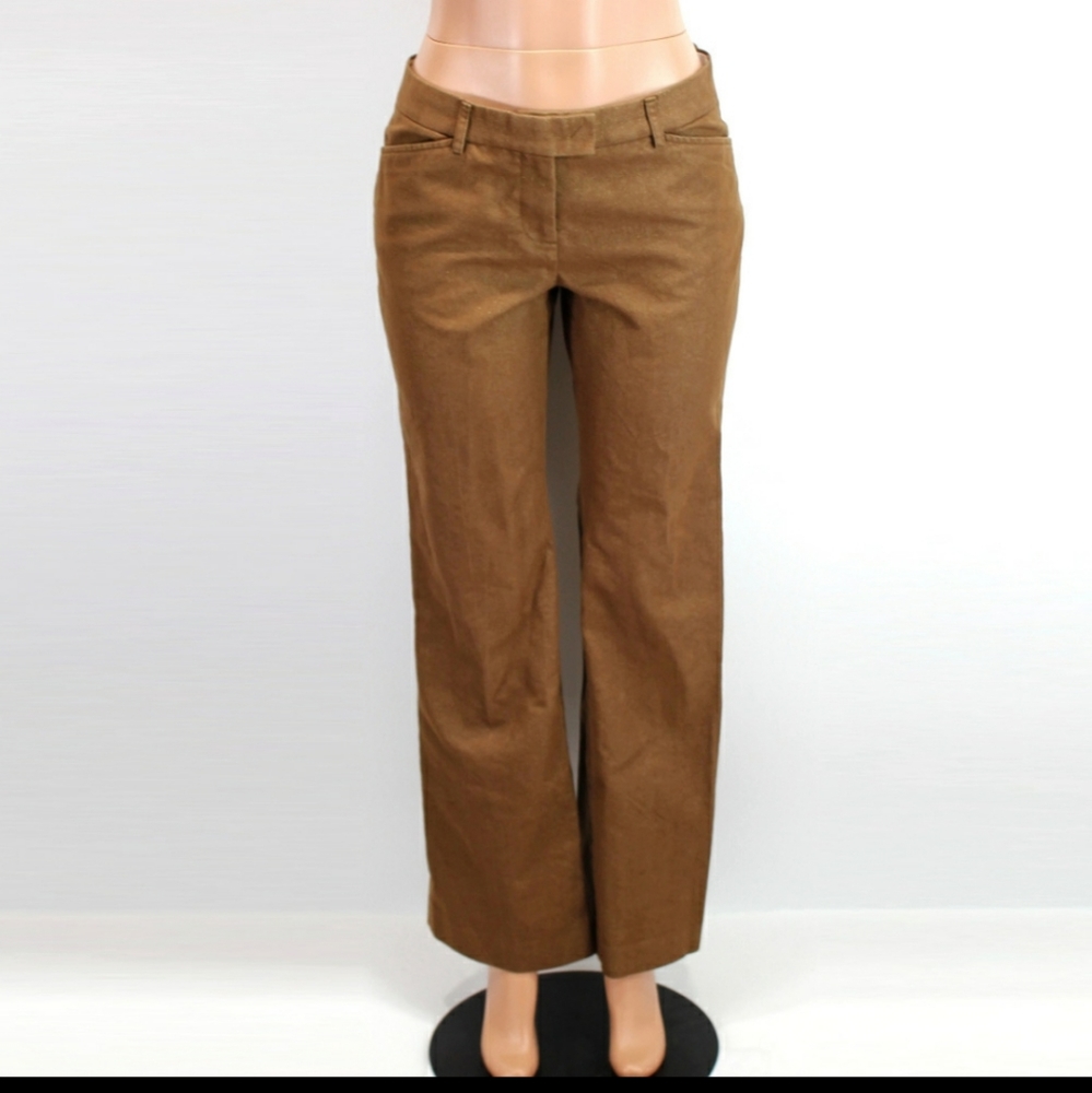 J. Crew cotton blend sparkly metallic trousers
